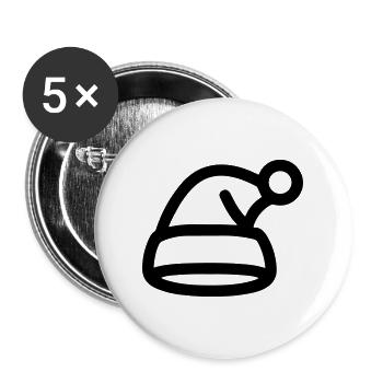 Christmas hat - Buttons large 2.2''/56 mm (5-pack) - white - Front