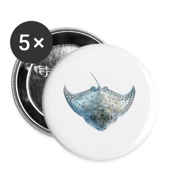 Stachelrochen - Buttons groß 56 mm (5er Pack) - Weiß - Vorne