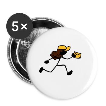 Postman Letter Deliverer Courier - Buttons large 2.2''/56 mm (5-pack) - white - Front
