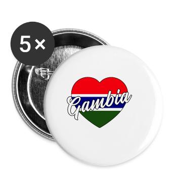 Gambie - Lot de 5 grands badges (56 mm) - blanc - Devant