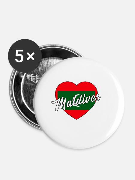 Maldives - Buttons large 2.2''/56 mm (5-pack) - white