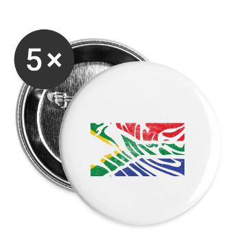 Südafrika Flagge Loyalist Gift - Buttons groß 56 mm (5er Pack) - Weiß - Vorne
