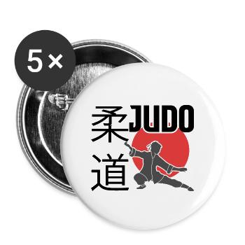 Judo. Judo-Geschenkidee. Kampfsport-Geschenk. - Buttons groß 56 mm (5er Pack) - Weiß - Vorne