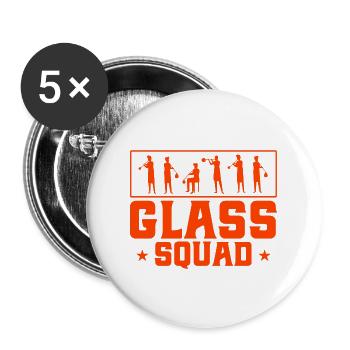 Glasblasen Glasbläser Glasbläser Geschenk - Buttons groß 56 mm (5er Pack) - Weiß - Vorne