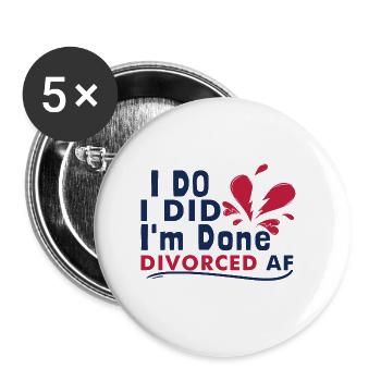 Funny Divorce - Buttons large 2.2''/56 mm (5-pack) - white - Front
