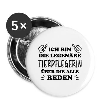 Tierpflegerin Lustig Spruch Tierpflegerin Geschenk - Buttons groß 56 mm (5er Pack) - Weiß - Vorne