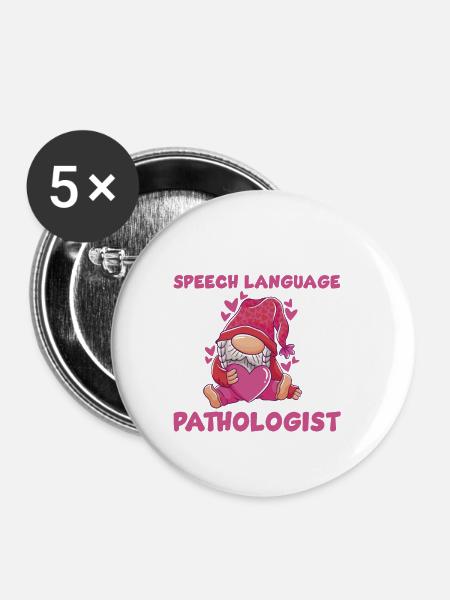 Niedlicher Sprachpathologe Gnom - Buttons groß 56 mm (5er Pack) - Weiß