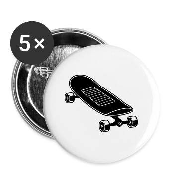 Skateboard - Buttons groß 56 mm (5er Pack) - Weiß - Vorne