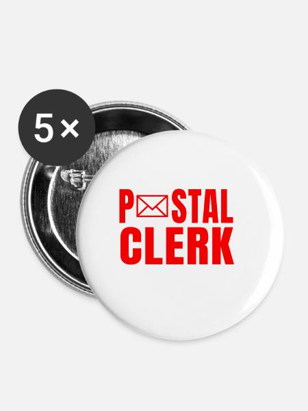 Postbeamter - Buttons groß 56 mm (5er Pack) - Weiß