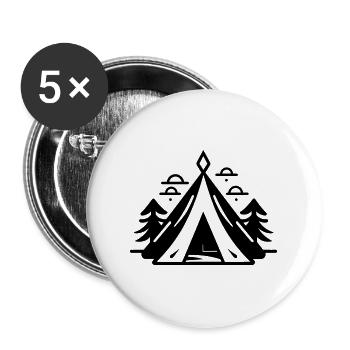 Camping - Buttons groß 56 mm (5er Pack) - Weiß - Vorne