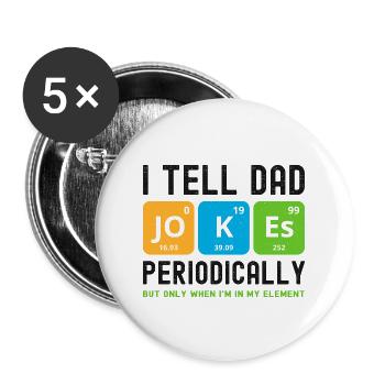 Je raconte des blagues de papa périodiquement élément vintage - Lot de 5 grands badges (56 mm) - blanc - Devant