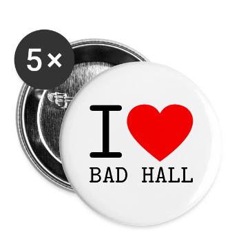 I Love Bad Hall Minimalistisches Herz Souvenir - Buttons groß 56 mm (5er Pack) - Weiß - Vorne