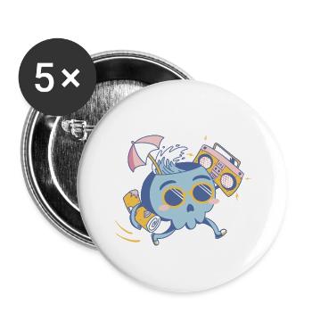 Sommer - Buttons groß 56 mm (5er Pack) - Weiß - Vorne
