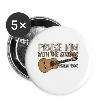 Praise Him With The Strings 2 - Buttons large 2.2''/56 mm (5-pack) - white - Front