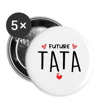 Future Tata Cadeau Pour Une Future Tante - Lot de 5 grands badges (56 mm) - blanc - Devant