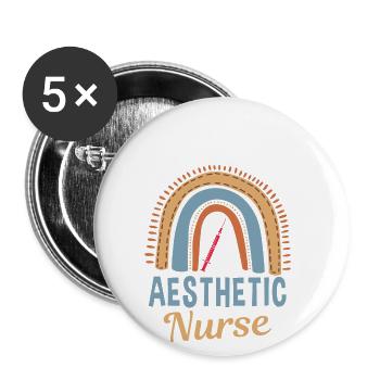 Aesthetic Nurse Rainbow - Buttons large 2.2''/56 mm (5-pack) - white - Front