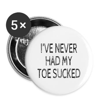 Ich habe noch nie einen Zeh gelutscht White Lies Party - Buttons groß 56 mm (5er Pack) - Weiß - Vorne