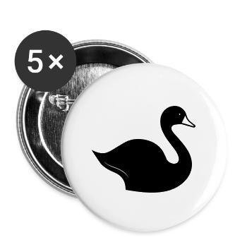Cygne - Lot de 5 grands badges (56 mm) - blanc - Devant