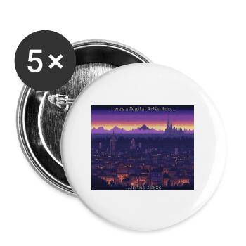 Kunst - Buttons groß 56 mm (5er Pack) - Weiß - Vorne