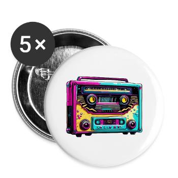 Radio / Analog / Music / Frequency / Speakers - Buttons large 2.2''/56 mm (5-pack) - white - Front