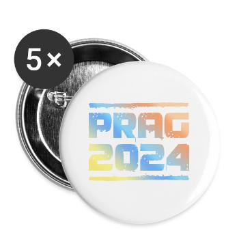 Prag 2024 Bunt - Buttons groß 56 mm (5er Pack) - Weiß - Vorne
