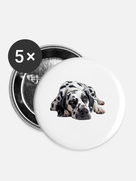 Dalmatian - Buttons groß 56 mm (5er Pack) - Weiß
