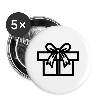 Kleine Geschenkbox - Buttons groß 56 mm (5er Pack) - Weiß - Vorne