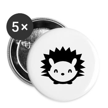 Igel - Buttons groß 56 mm (5er Pack) - Weiß - Vorne