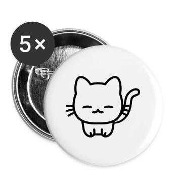cat - Buttons large 2.2''/56 mm (5-pack) - white - Front