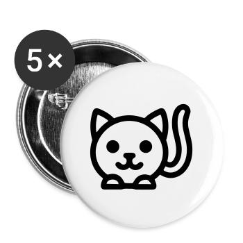 cat - Buttons large 2.2''/56 mm (5-pack) - white - Front