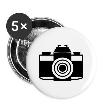 Appareil photo - Lot de 5 grands badges (56 mm) - blanc - Devant