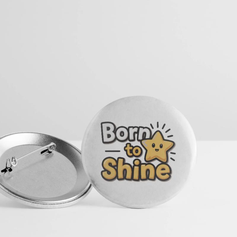 Born to Shine – Strahlender Stern Buttons groß 56 mm (5er Pack)