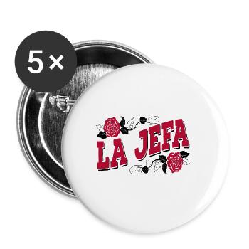 La Jefa Funny Spanish Boss Babe Saying - Buttons large 2.2''/56 mm (5-pack) - white - Front