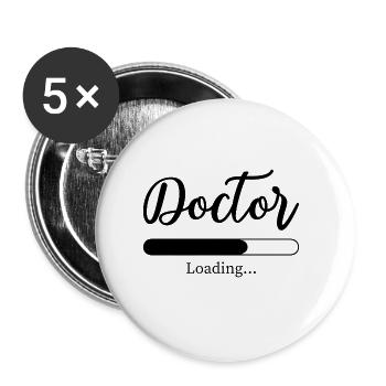 Docteur Docteur Études médicales Étudiant en médecine Docteur - Lot de 5 grands badges (56 mm) - blanc - Devant