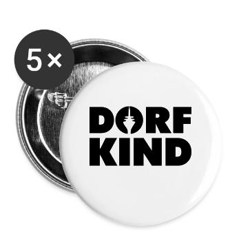 Dorfkind - Düsseldorf - Buttons groß 56 mm (5er Pack) - Weiß - Vorne