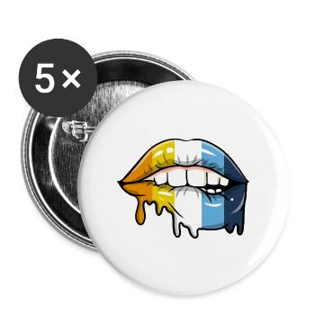 Tropfend Lippen Aroace Pride - Buttons groß 56 mm (5er Pack) - Weiß - Vorne