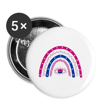 Bisexuality Flag Rainbow Bi Pride - Buttons large 2.2''/56 mm (5-pack) - white - Front