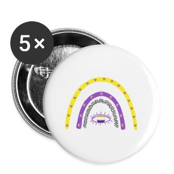 LGBTQ Nonbinary Rainbow Nonbinary Pride - Lot de 5 grands badges (56 mm) - blanc - Devant