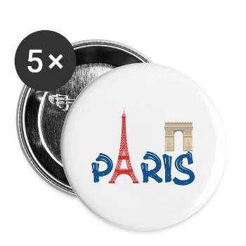 PARIS - Lot de 5 grands badges (56 mm) - blanc - Devant