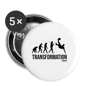 Joueurs de football donnant des coups de pied aux joueurs de football - Lot de 5 grands badges (56 mm) - blanc - Devant