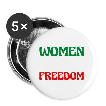 Women Life Freedom - Cute Iranian Women - Buttons large 2.2''/56 mm (5-pack) - white - Front