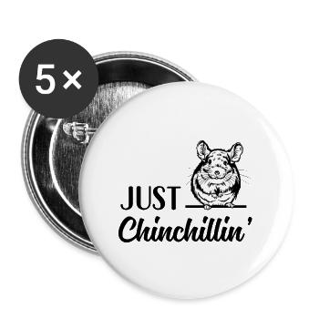 Just One Love With Chinchilla - Buttons large 2.2''/56 mm (5-pack) - white - Front