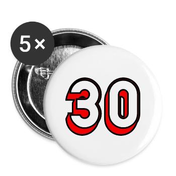 30 YEARS. 30. 30th ANNIVERSARY. 30 YEARS ANNIVERSARY - Buttons large 2.2''/56 mm (5-pack) - white - Front