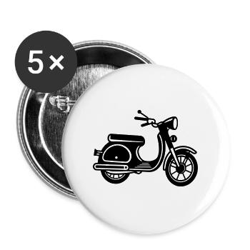 Scooteur - Buttons groß 56 mm (5er Pack) - Weiß - Vorne
