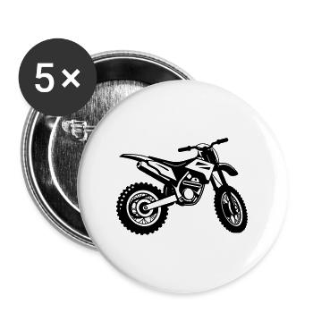 Motorrad - Buttons groß 56 mm (5er Pack) - Weiß - Vorne