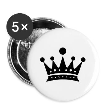 Couronne - Lot de 5 grands badges (56 mm) - blanc - Devant