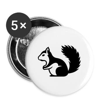 Ecureuil - Lot de 5 grands badges (56 mm) - blanc - Devant
