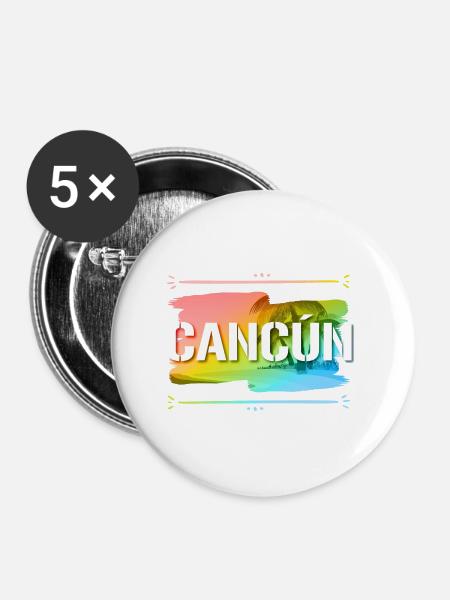 Cancun - Buttons groß 56 mm (5er Pack) - Weiß