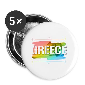 Grèce - Lot de 5 grands badges (56 mm) - blanc - Devant