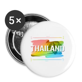 Thaïlande - Lot de 5 grands badges (56 mm) - blanc - Devant